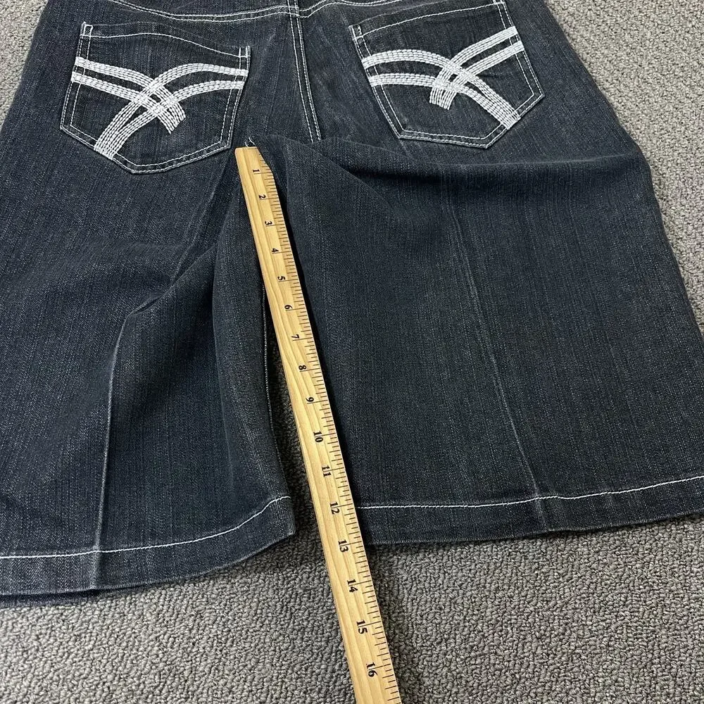 Raw Blue Shorts Mens Size 32 Denim Y2K Hiphop Baggy - Picture 9 of 13